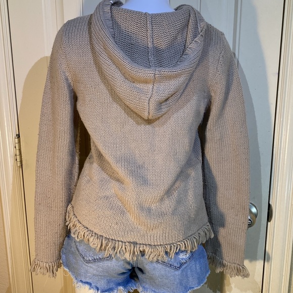 4/$10 item🤑 Faded Glory Missy medium Tan double zip up/dn knitted hooded sweater - Picture 2 of 5